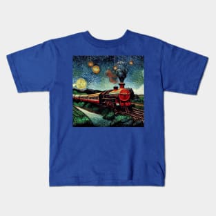 Starry Night Wizarding Express Train Kids T-Shirt